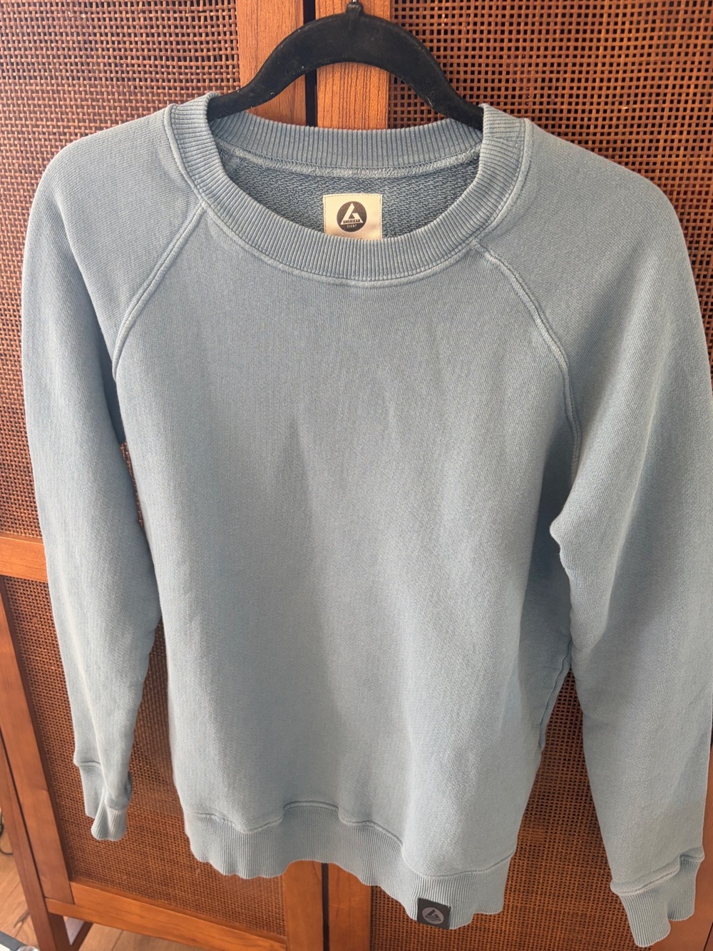 American Giant Dusty Blue Crewneck Sweatshirt Women Small